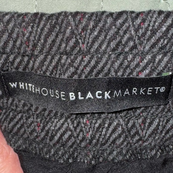 White House Black Market Slim Ankle Pants Herringbone Size 8Pull On Drawstring🖤🩶 - Picture 11 of 14